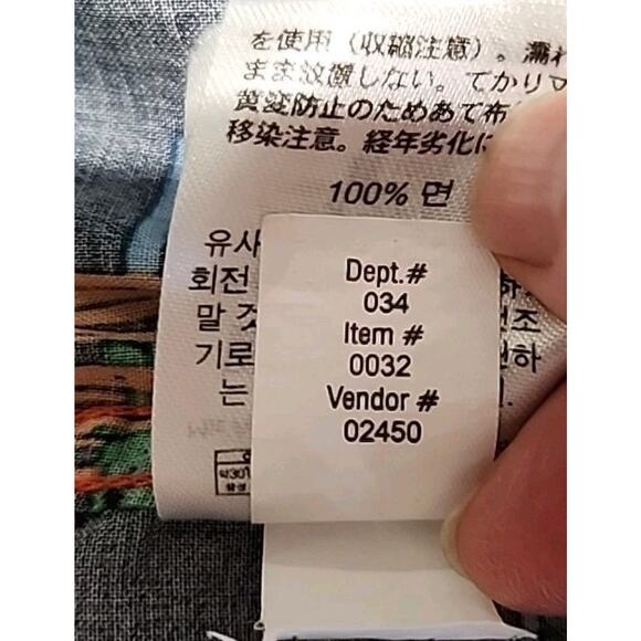 Eddie Bauer Shirt Men's M/T Blue Multicolored Camp Life Classic Fit 100% Cotton - Picture 6 of 9